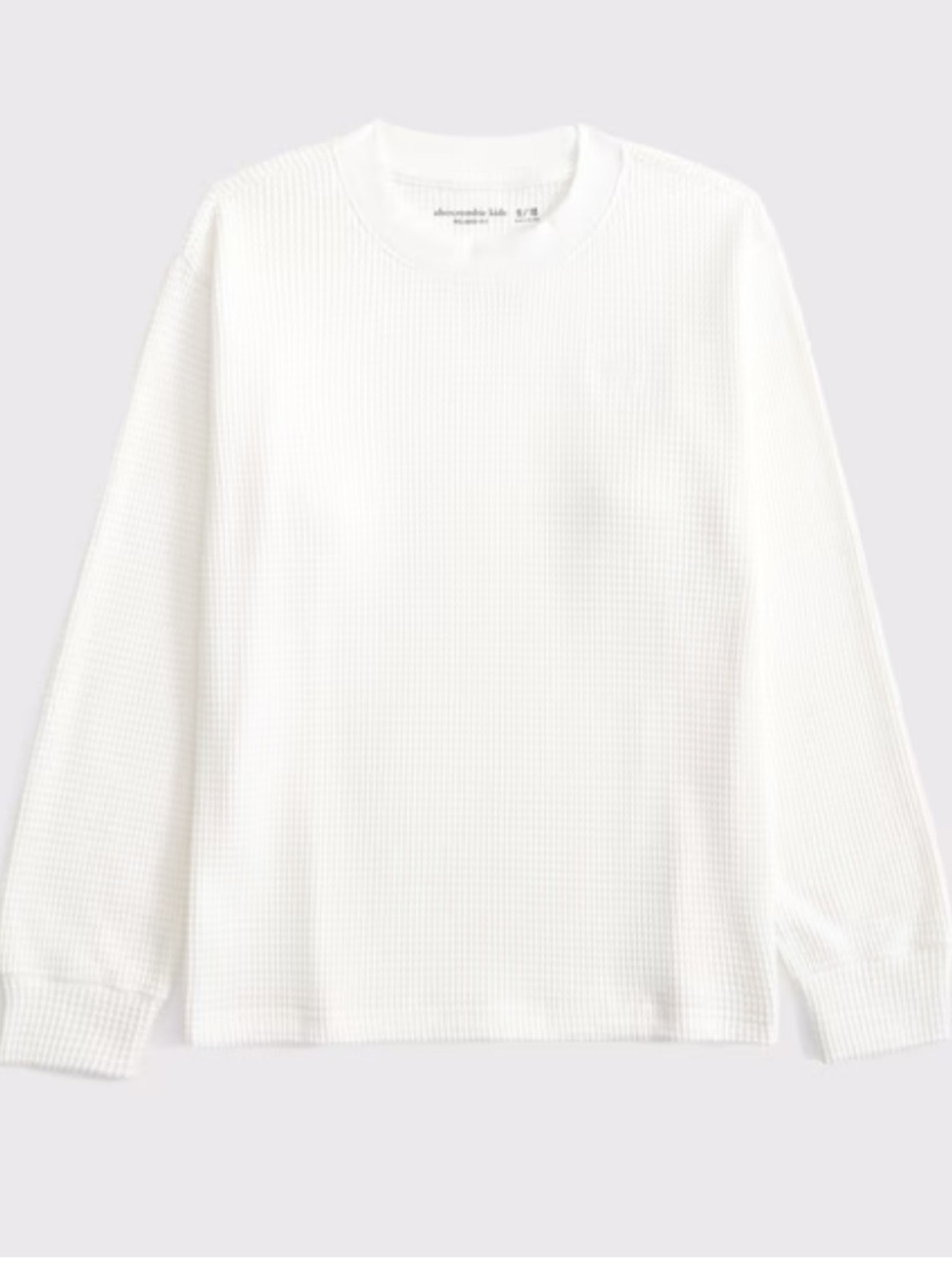 Abercrombie & Fitch Essentials Women's White Waffle Knit Long Sleeve Top
